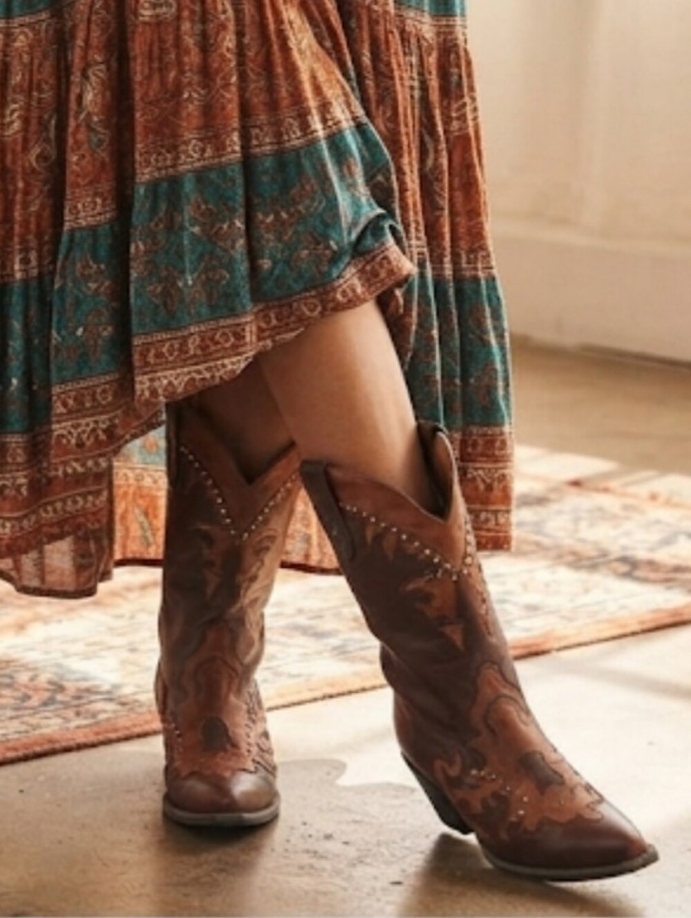 Vintage Pessions Women The Pointed Toe Boho Hobo Moto Boots Gypsy Shoes Sz 7